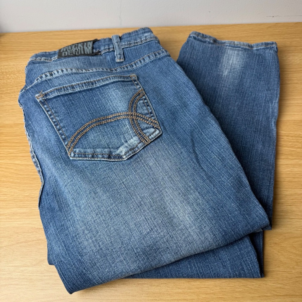 Zana Di Womens Distressed Mid Rise Jeans Size 18 (36x31)‎ Stretch Rockin Denim